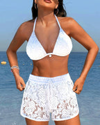 Laluna® | Elegante bikini in pizzo monocolore