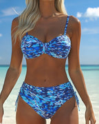 Elina | Stampa Astratta Bikini con Spalline Sottile