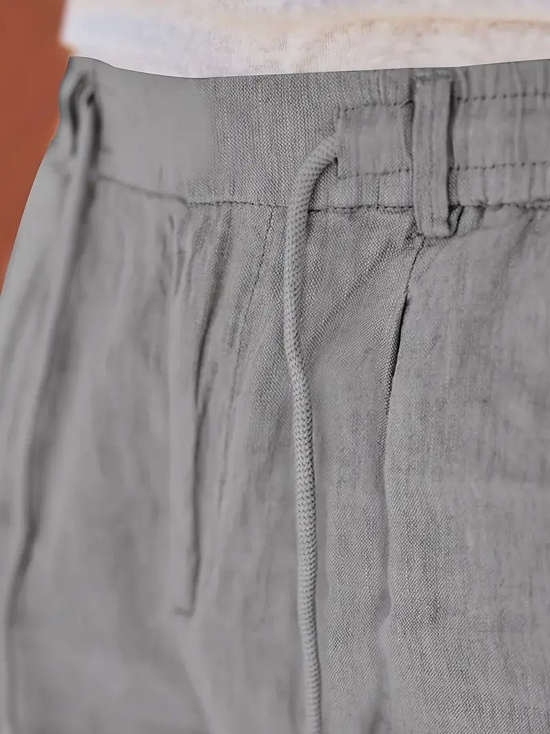 NICHOLS | PANTALONI LARGHI IN LINO CON CORDINO