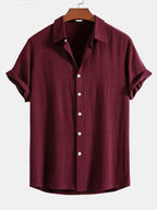 Camicia in Mischia di Lino e Viscosa con Bottoni & Pantaloni in Lino a Gamba Dritta