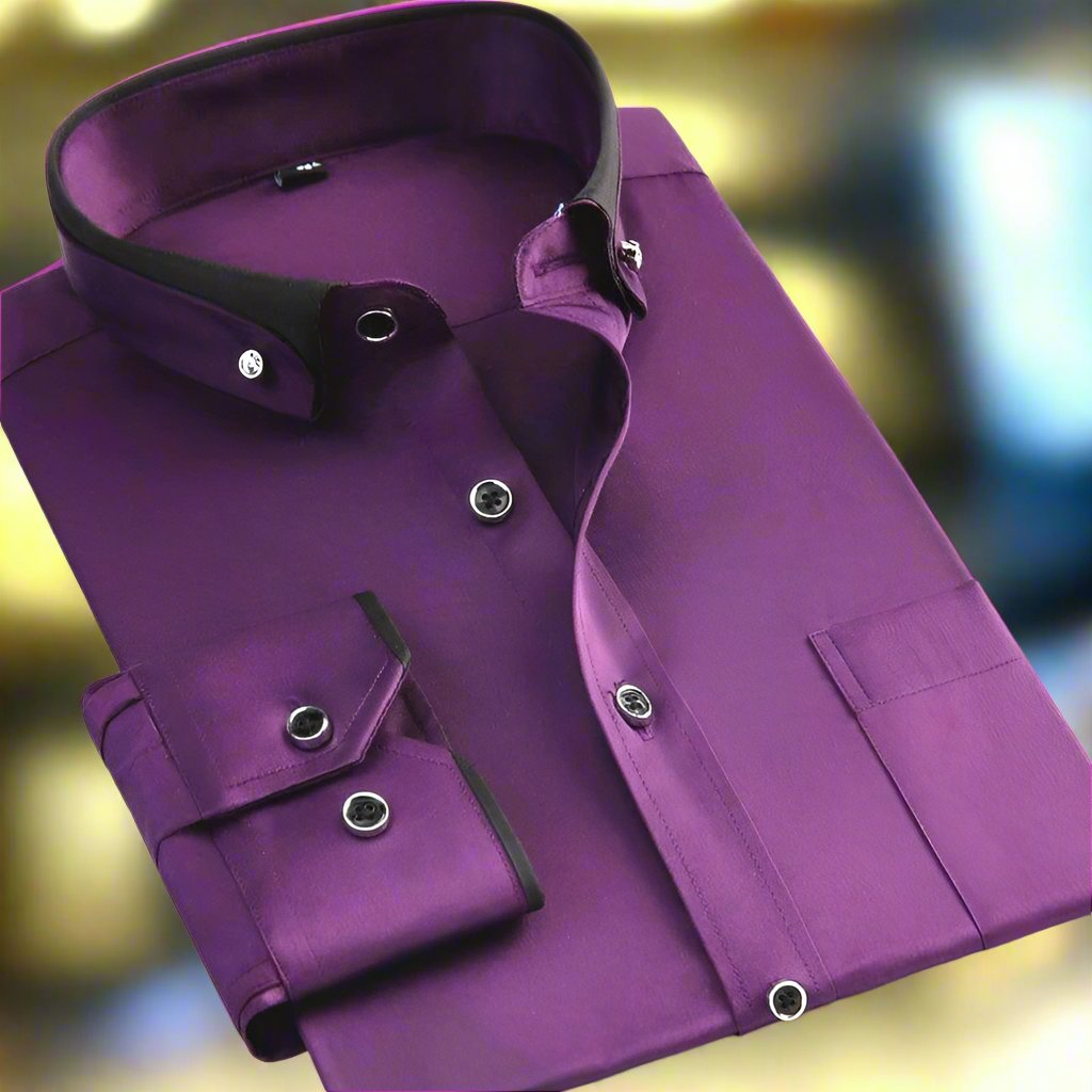 Camicia Classica in Cotone per Uomo - Camicia Antistiro con Maniche Lunghe