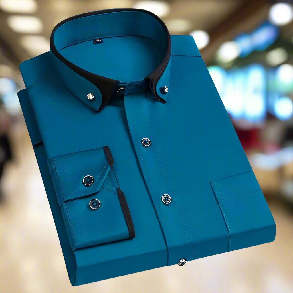 Camicia Classica in Cotone per Uomo - Camicia Antistiro con Maniche Lunghe