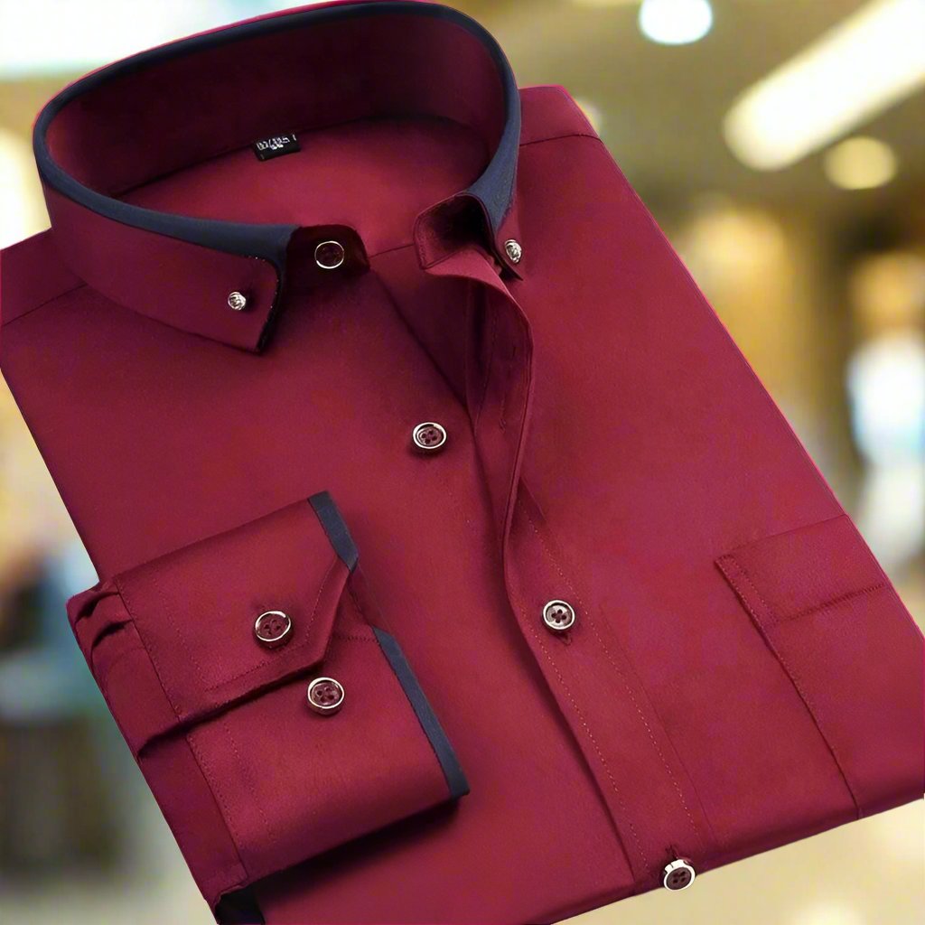 Camicia Classica in Cotone per Uomo - Camicia Antistiro con Maniche Lunghe