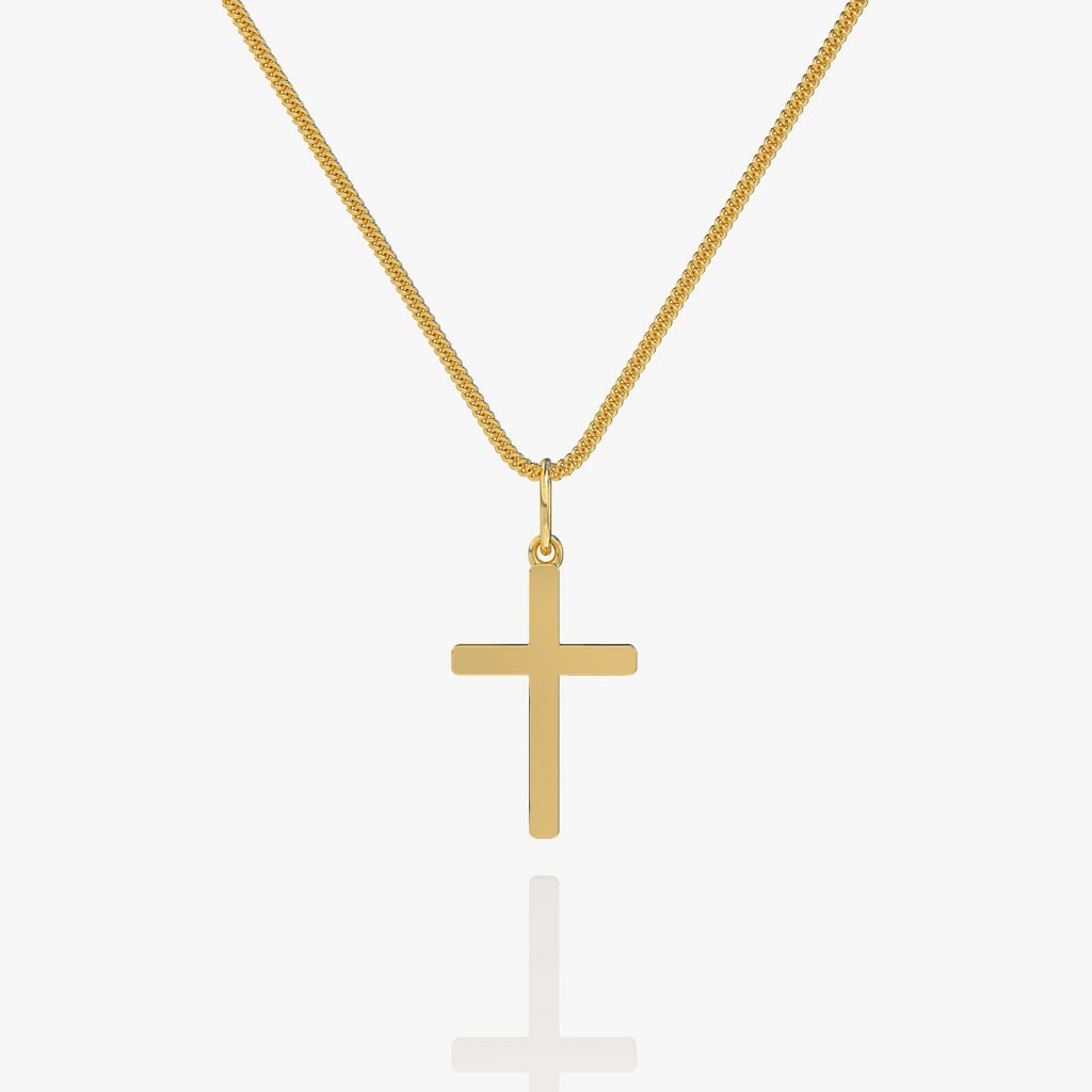 Collana da Uomo con Croce - Collana a Maglia in Acciaio Inossidabile