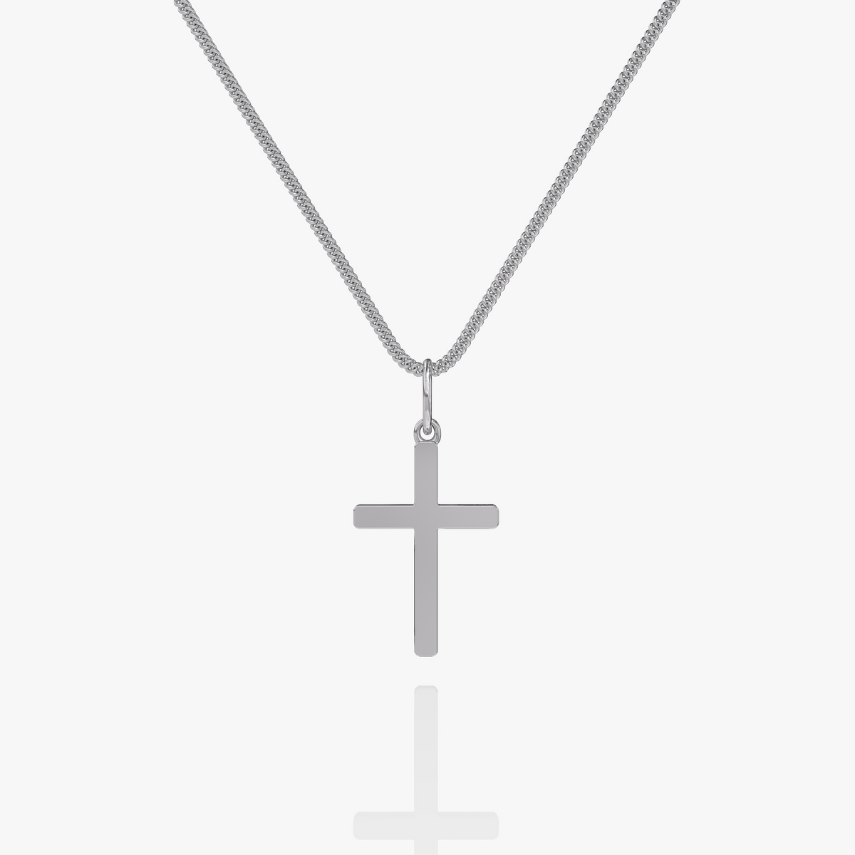 Collana da Uomo con Croce - Collana a Maglia in Acciaio Inossidabile