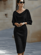 Alice | Abito midi drappeggiato bianco