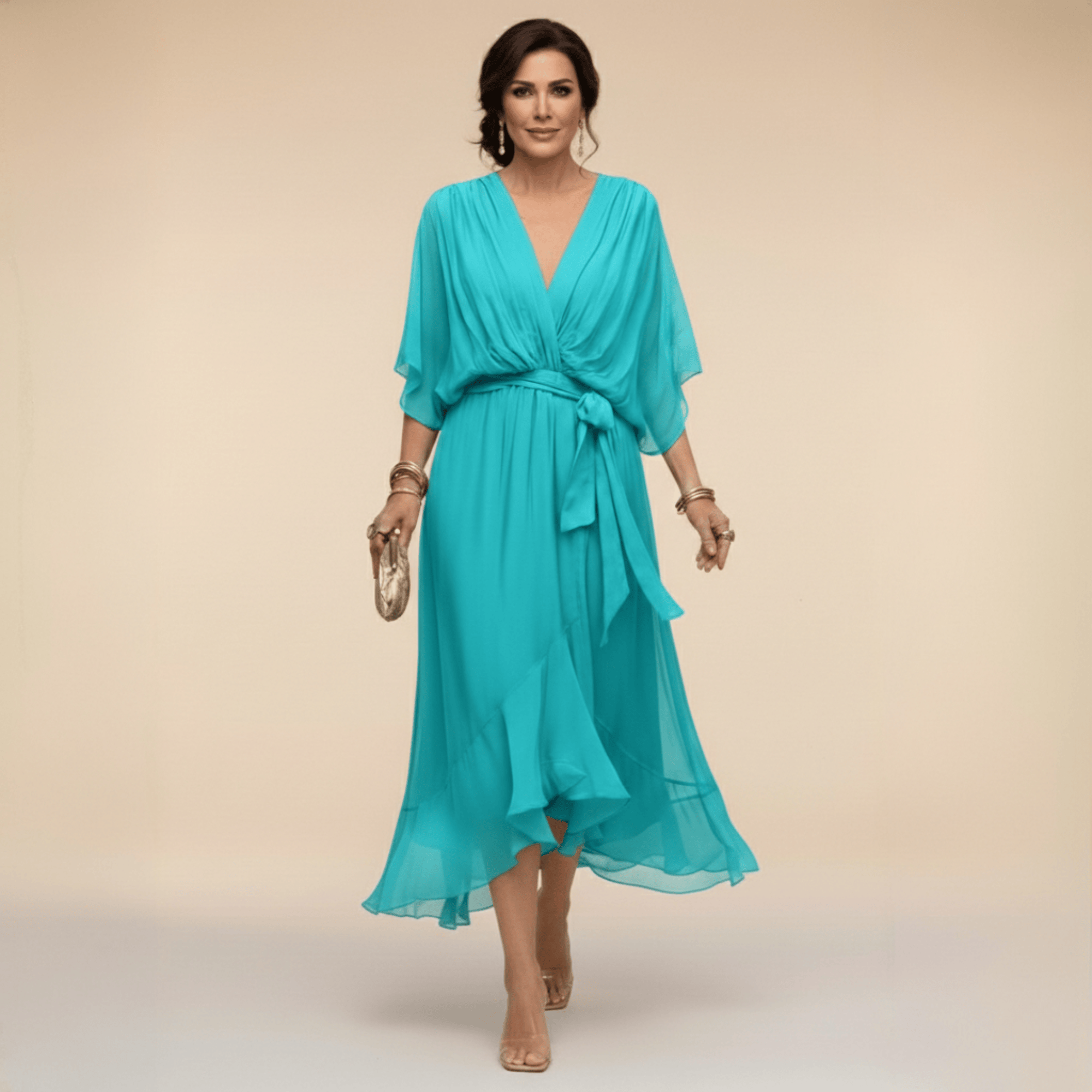 Laura™ | Abito in chiffon con scollatura a V