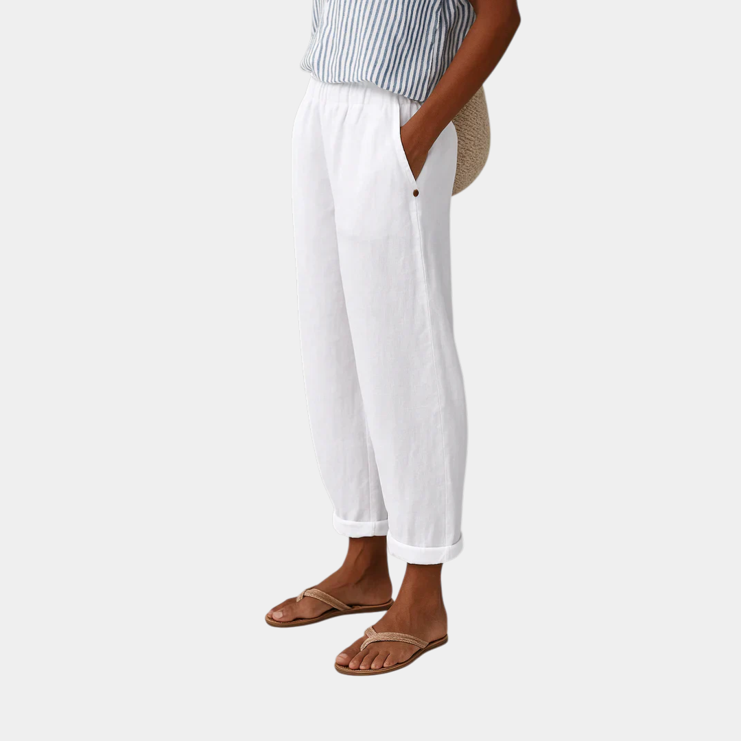 Firenze | Pantalone Confortevole Effetto Lino