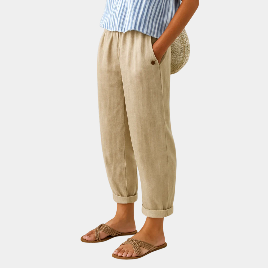 Firenze | Pantalone Confortevole Effetto Lino