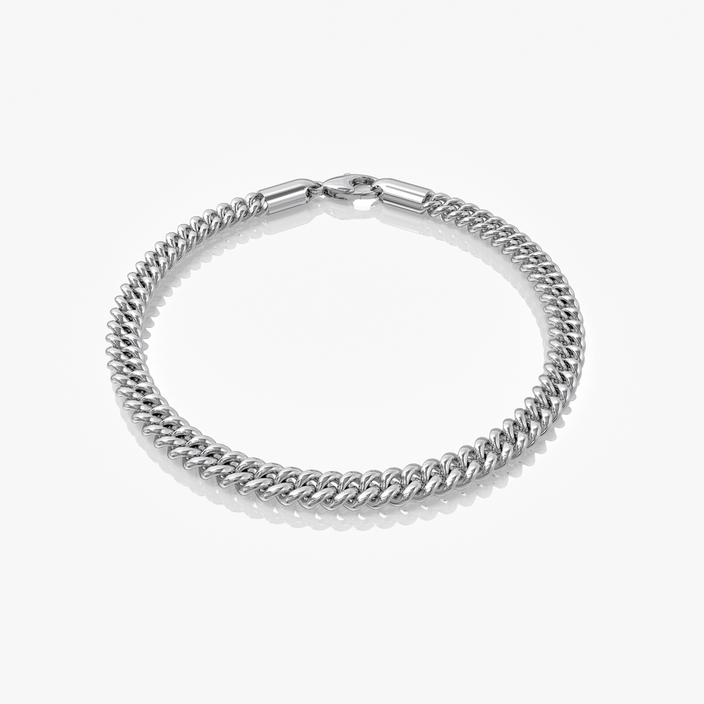 Bracciale Cuban Link in Argento per Uomini - Bracciale a Maglia Spessa
