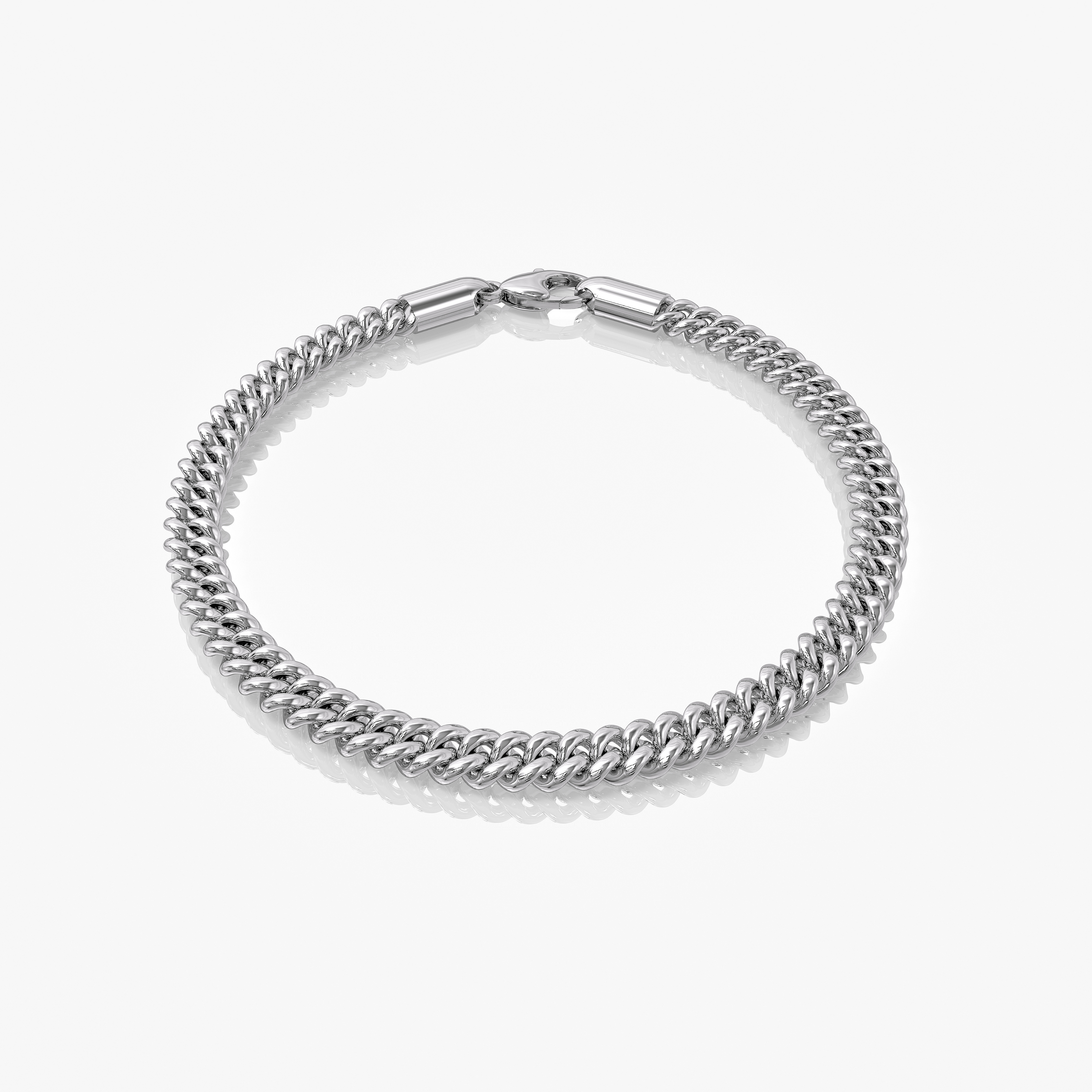 Bracciale Cuban Link in Argento per Uomini - Bracciale a Maglia Spessa