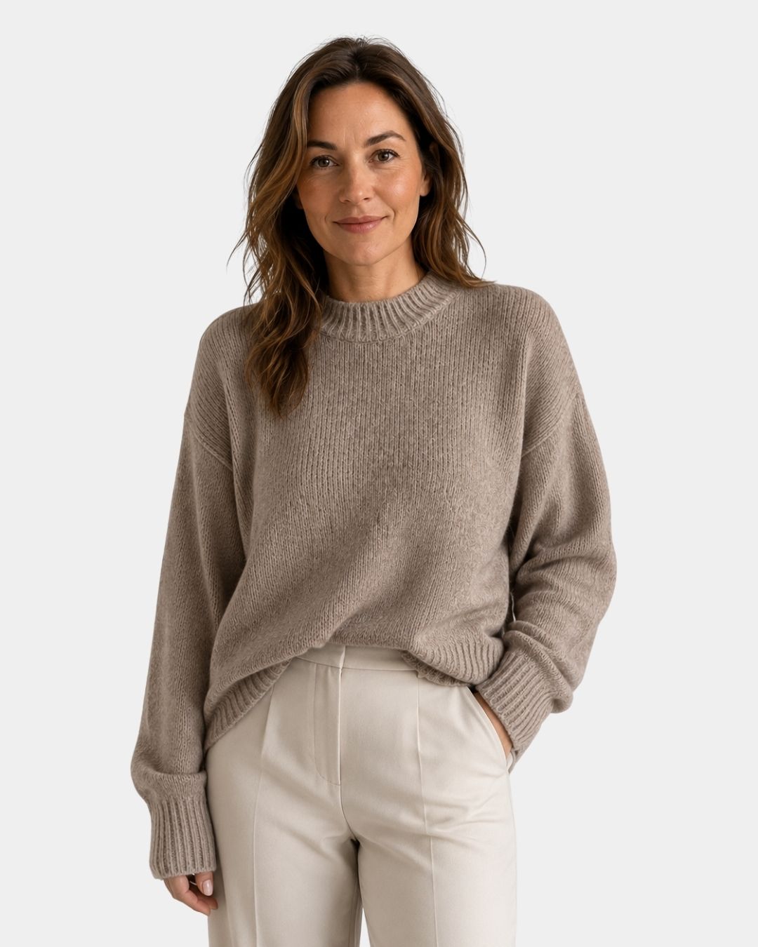 Mae | Maglione a Collo Rotondo e Maniche A Sbuffo