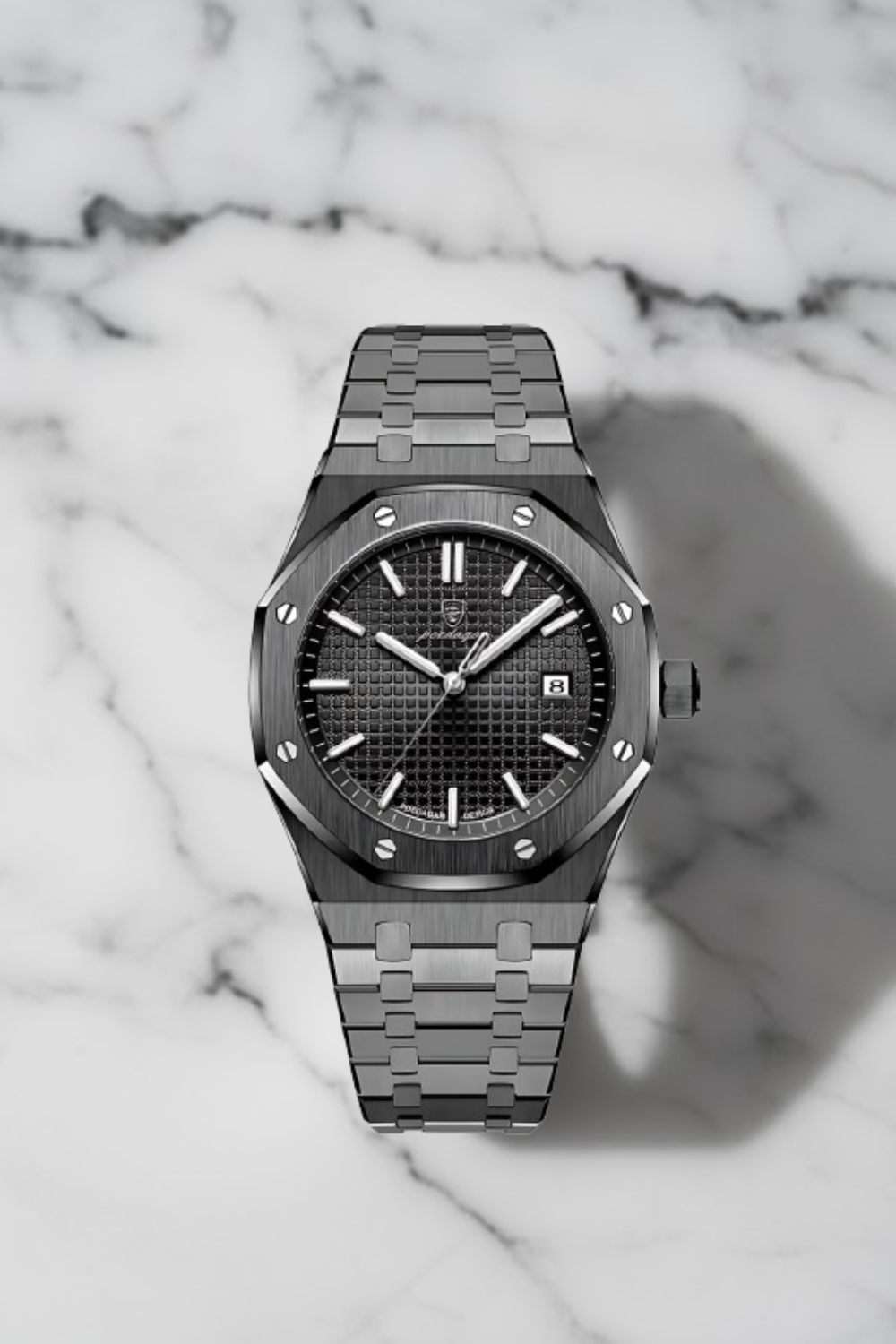 KingRoyal Luxe Orologio da Uomo - Orologio Pesante in Acciaio Inossidabile con Cassa Ottagonale