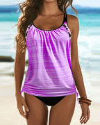 Augustus - Tankini monocolore con motivo leopardato
