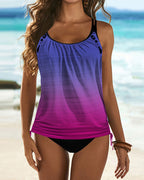 Augustus - Tankini monocolore con motivo leopardato