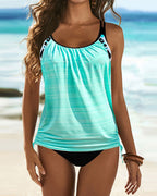 Augustus - Tankini monocolore con motivo leopardato