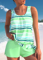 Rosa | Set di Tankini a righe rilassato
