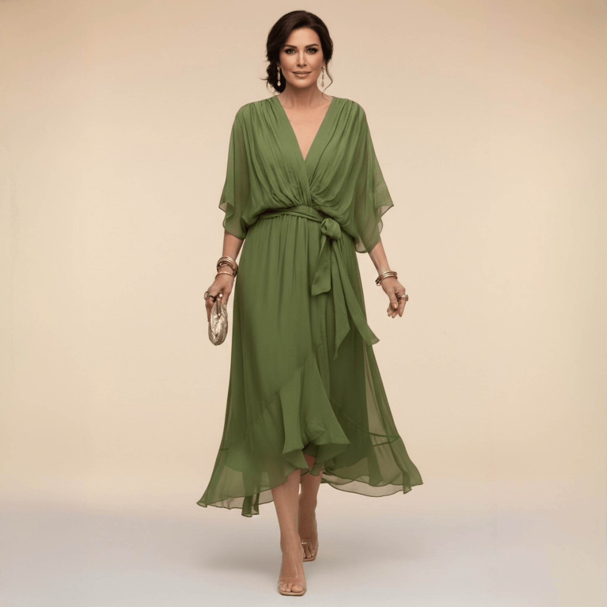 Laura™ | Abito in chiffon con scollatura a V