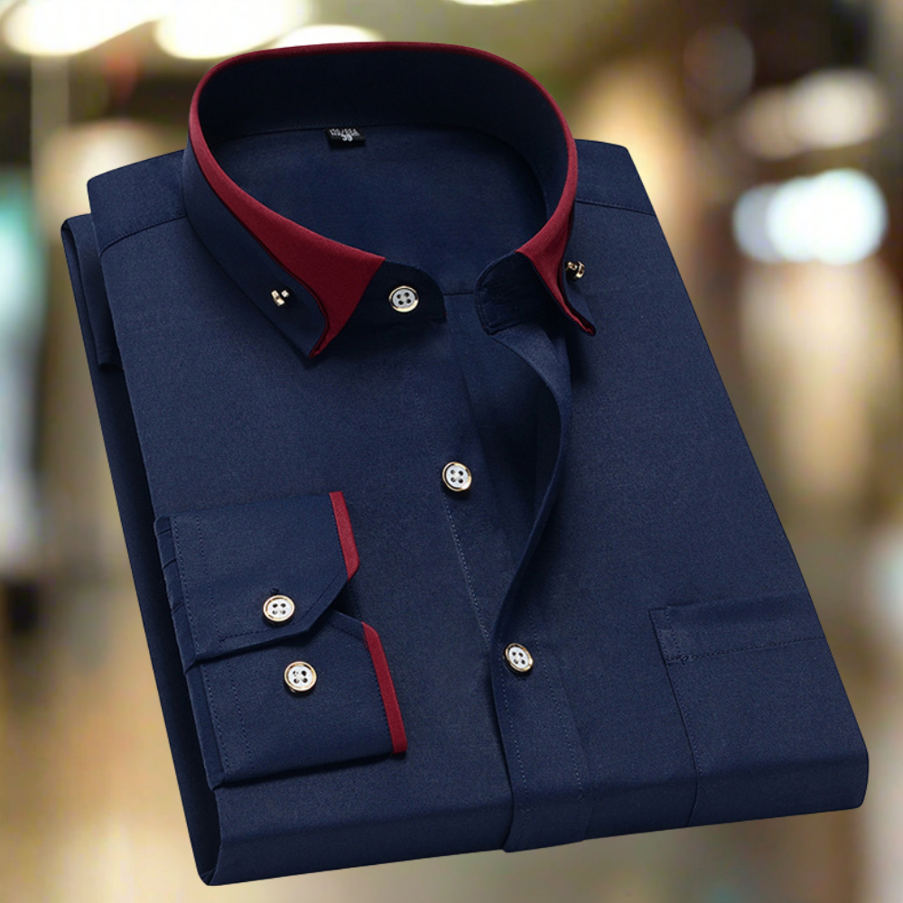 Camicia Classica in Cotone per Uomo - Camicia Antistiro con Maniche Lunghe