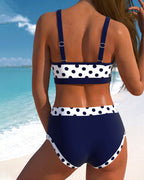 Liesbeth - Bikini a vita alta con design patchwork a pois