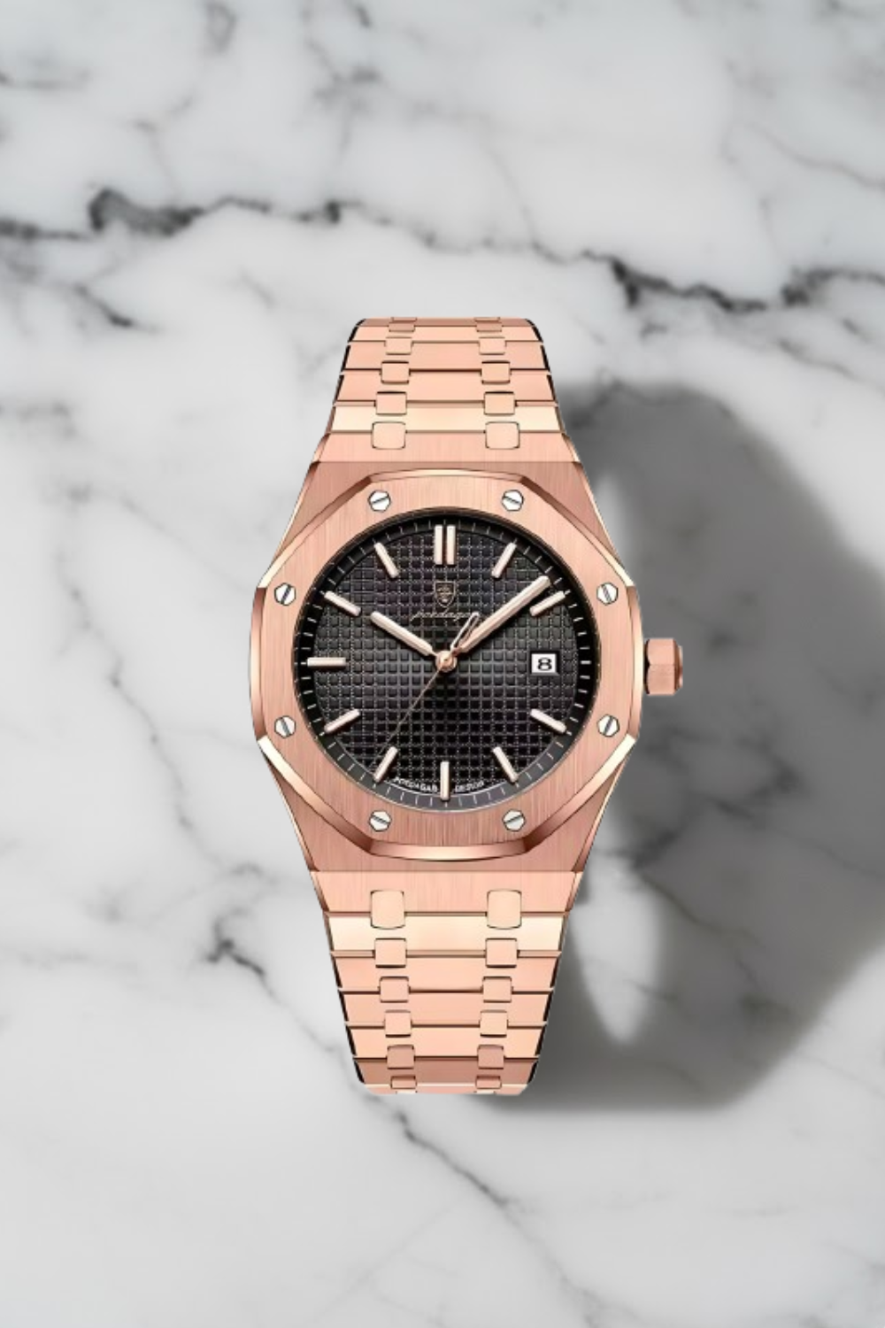 KingRoyal Luxe Orologio da Uomo - Orologio Pesante in Acciaio Inossidabile con Cassa Ottagonale