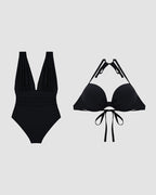 Costume da bagno modellante Luxe con profondo scollo a V