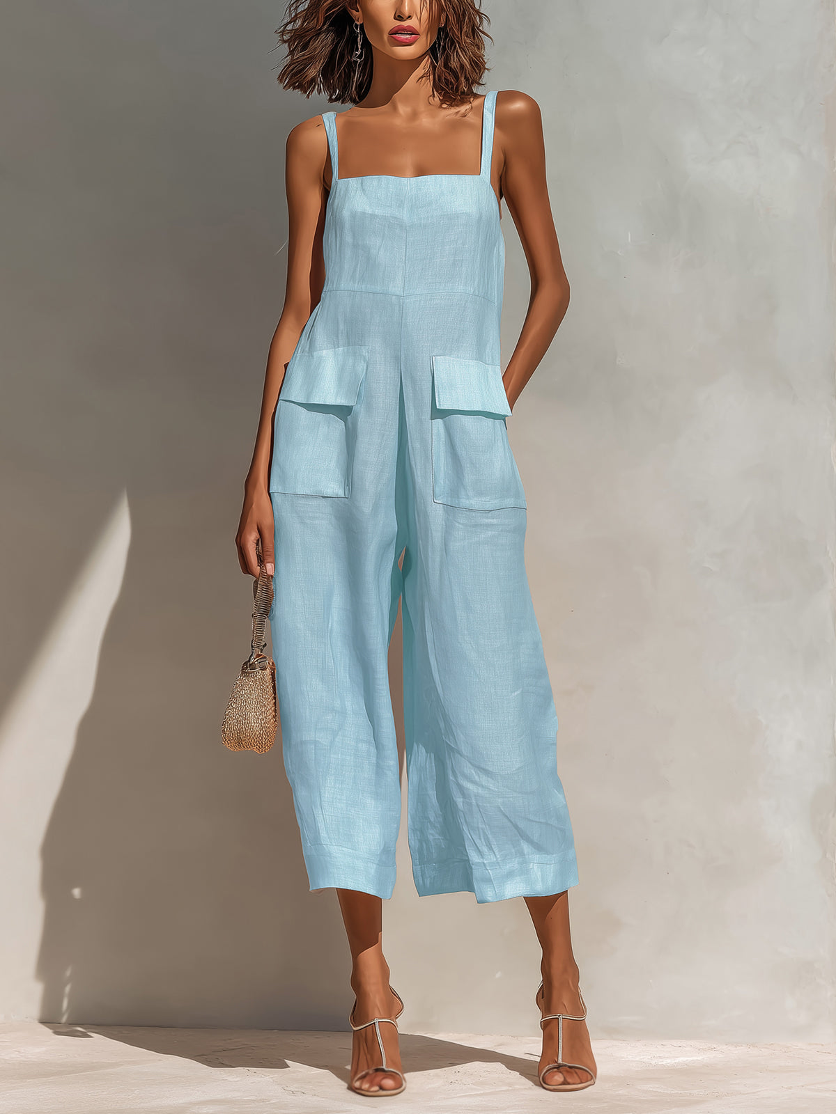 Léna | Combinazione elegante con spalline sottili e gambe larghe