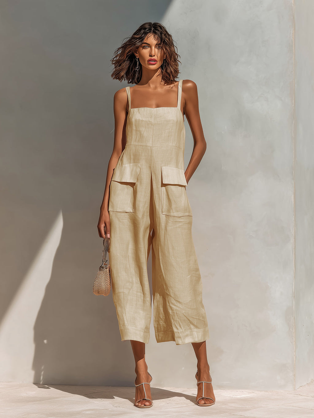 Léna | Combinazione elegante con spalline sottili e gambe larghe