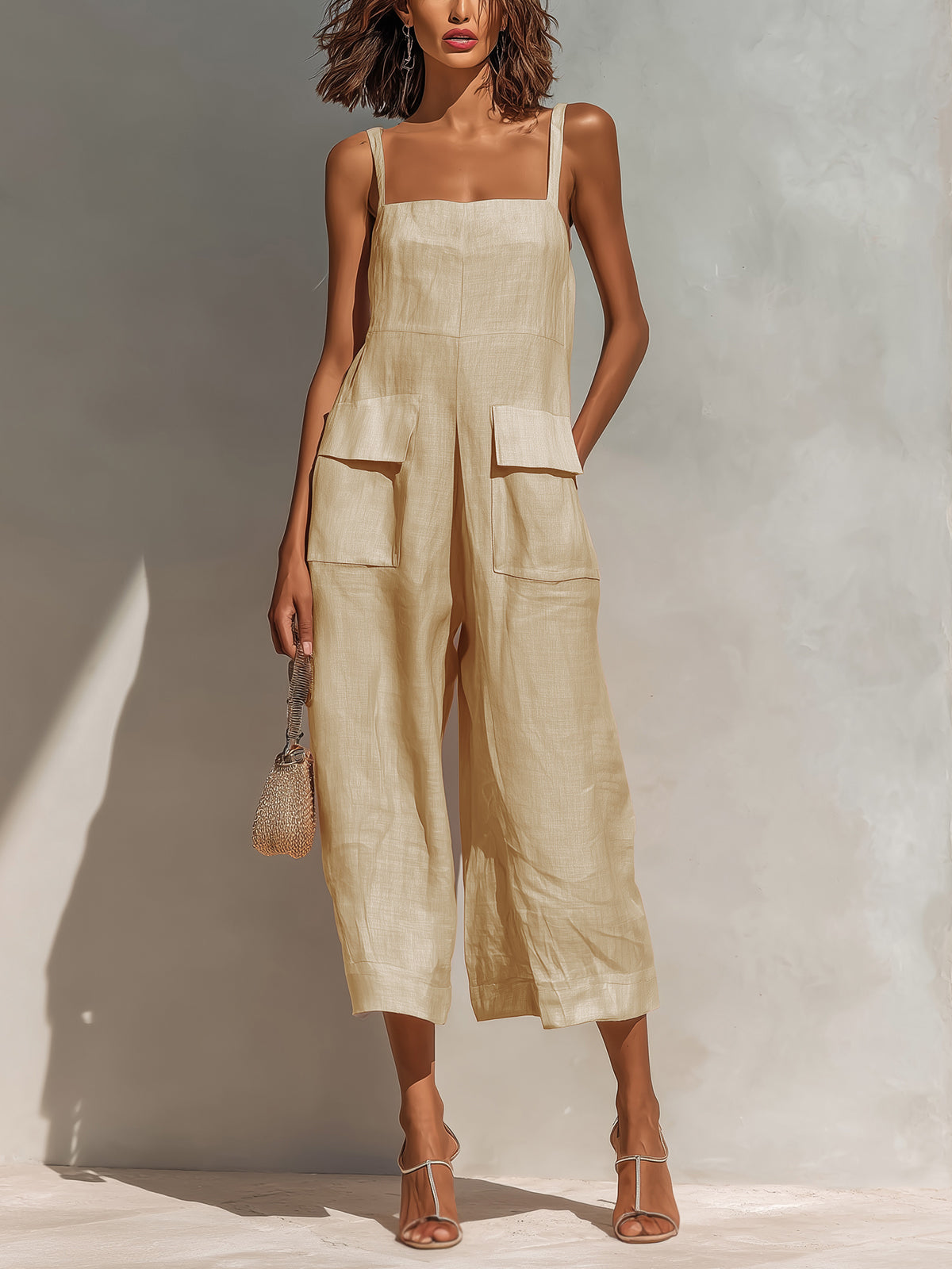 Léna | Combinazione elegante con spalline sottili e gambe larghe