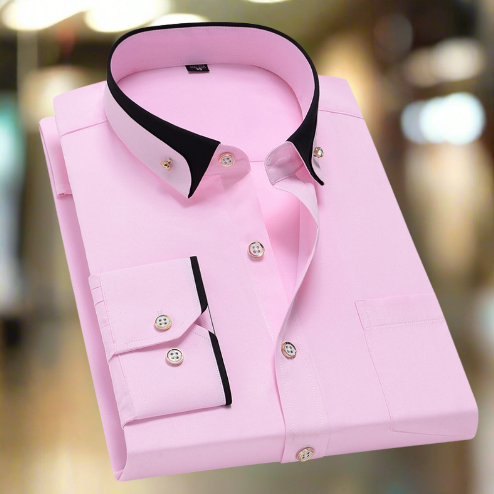 Camicia Classica in Cotone per Uomo - Camicia Antistiro con Maniche Lunghe