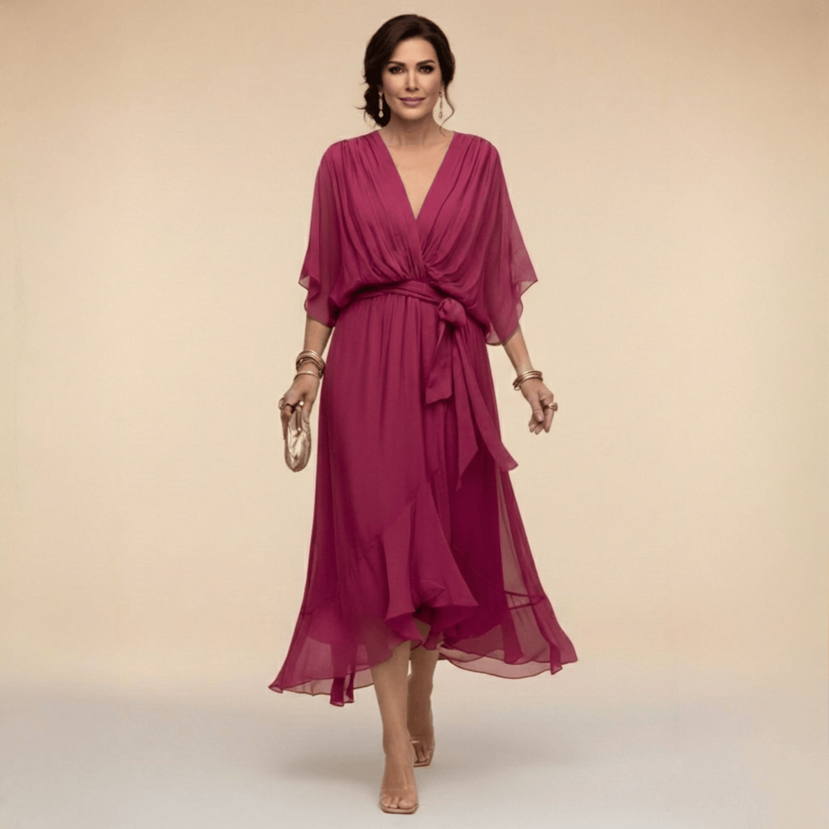 Laura™ | Abito in chiffon con scollatura a V