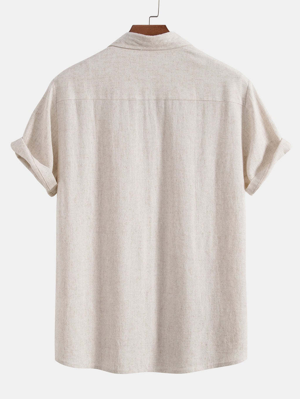 Camicia in Mischia di Lino e Viscosa con Bottoni & Pantaloni in Lino a Gamba Dritta