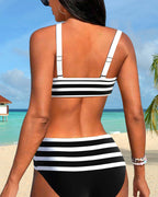 Laluna® | Bikini a righe con vita alta