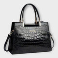 Olivia - Borsa a mano con stampa coccodrillo lucido