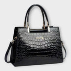 Olivia - Borsa a mano con stampa coccodrillo lucido