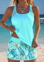 Barbara | Elegante Tankini con Stampa Oceanica