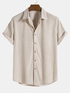 Camicia di Cotone con Maniche Corte