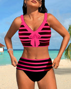 Laluna® | Bikini a righe con vita alta