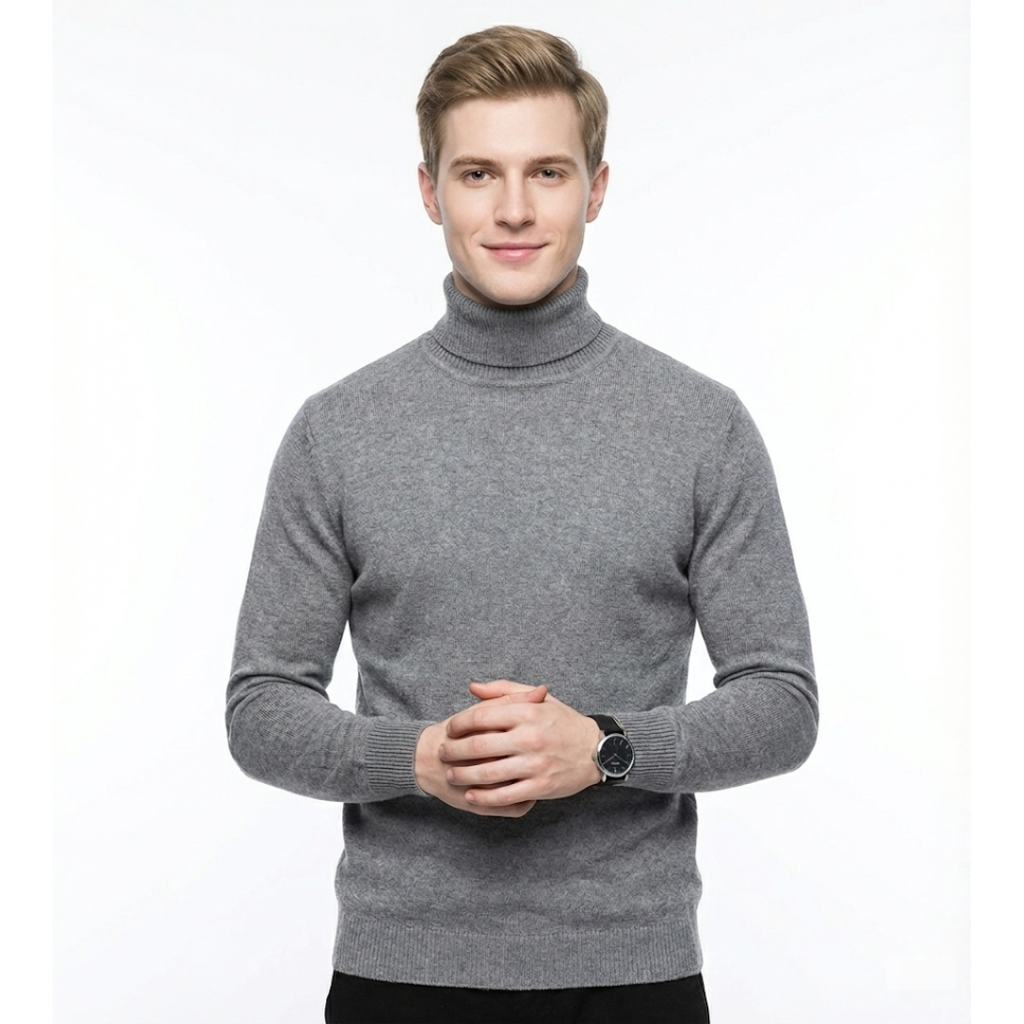 Monte Carlo Premium Collo Alto Uomo - Maglione Fine con Collo Alto