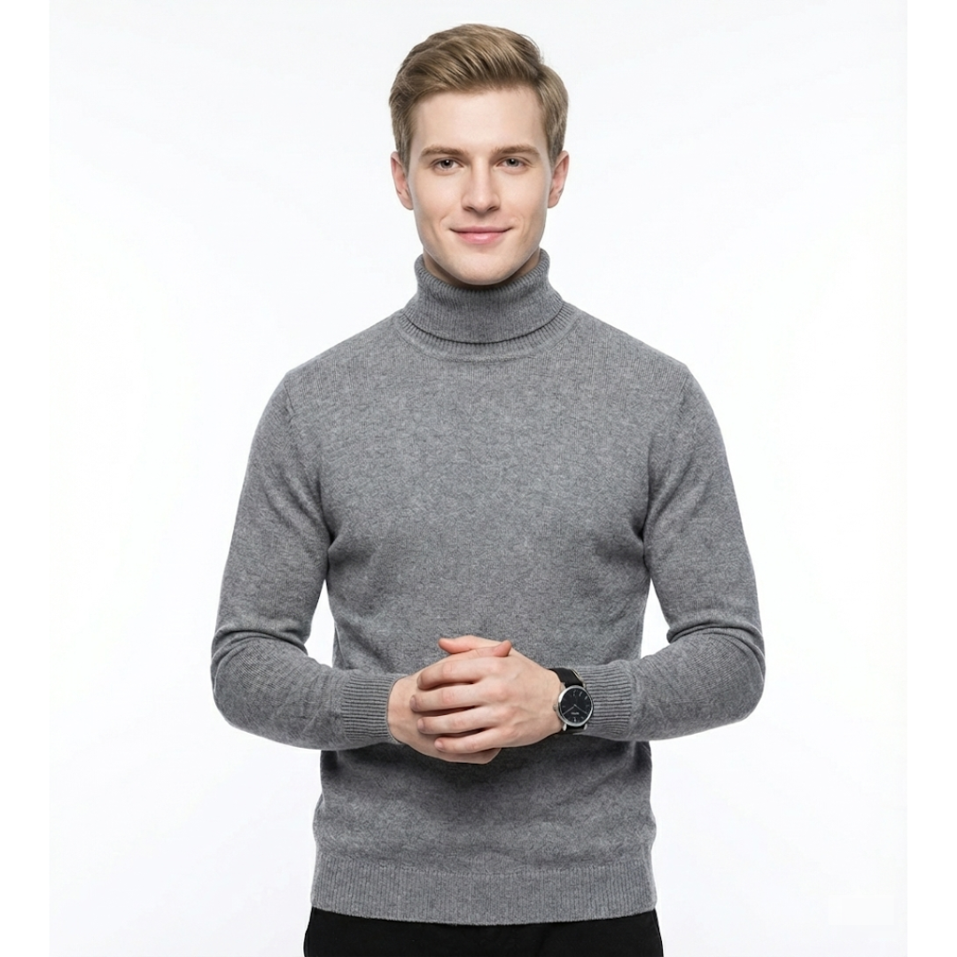 Monte Carlo Premium Collo Alto Uomo - Maglione Fine con Collo Alto