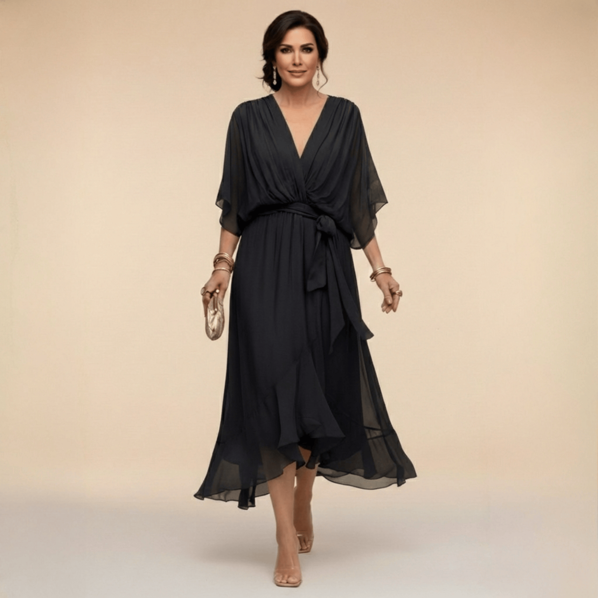 Laura™ | Abito in chiffon con scollatura a V