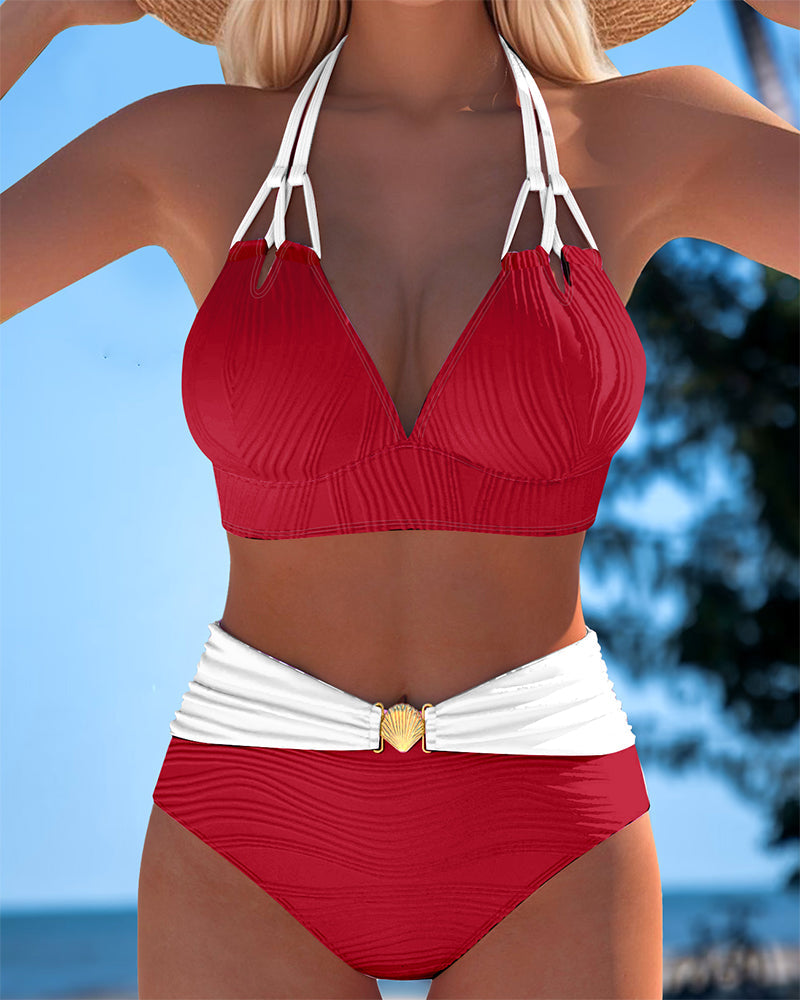Lily | Costume da bagno con spalline a contrasto