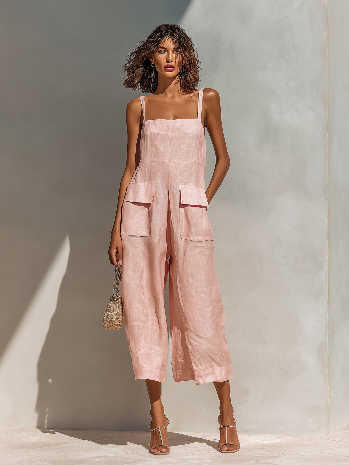 Léna | Combinazione elegante con spalline sottili e gambe larghe