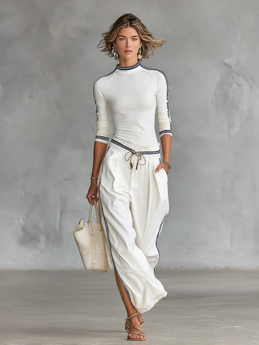 Set Sportivo Pantaloni Larghi con Corda