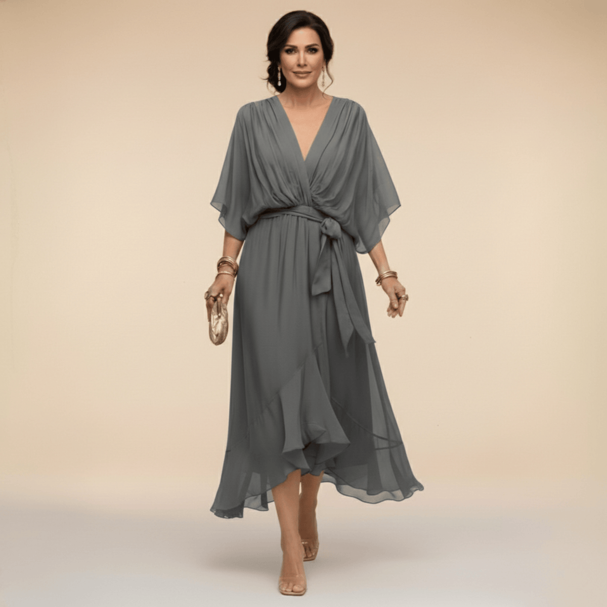 Laura™ | Abito in chiffon con scollatura a V
