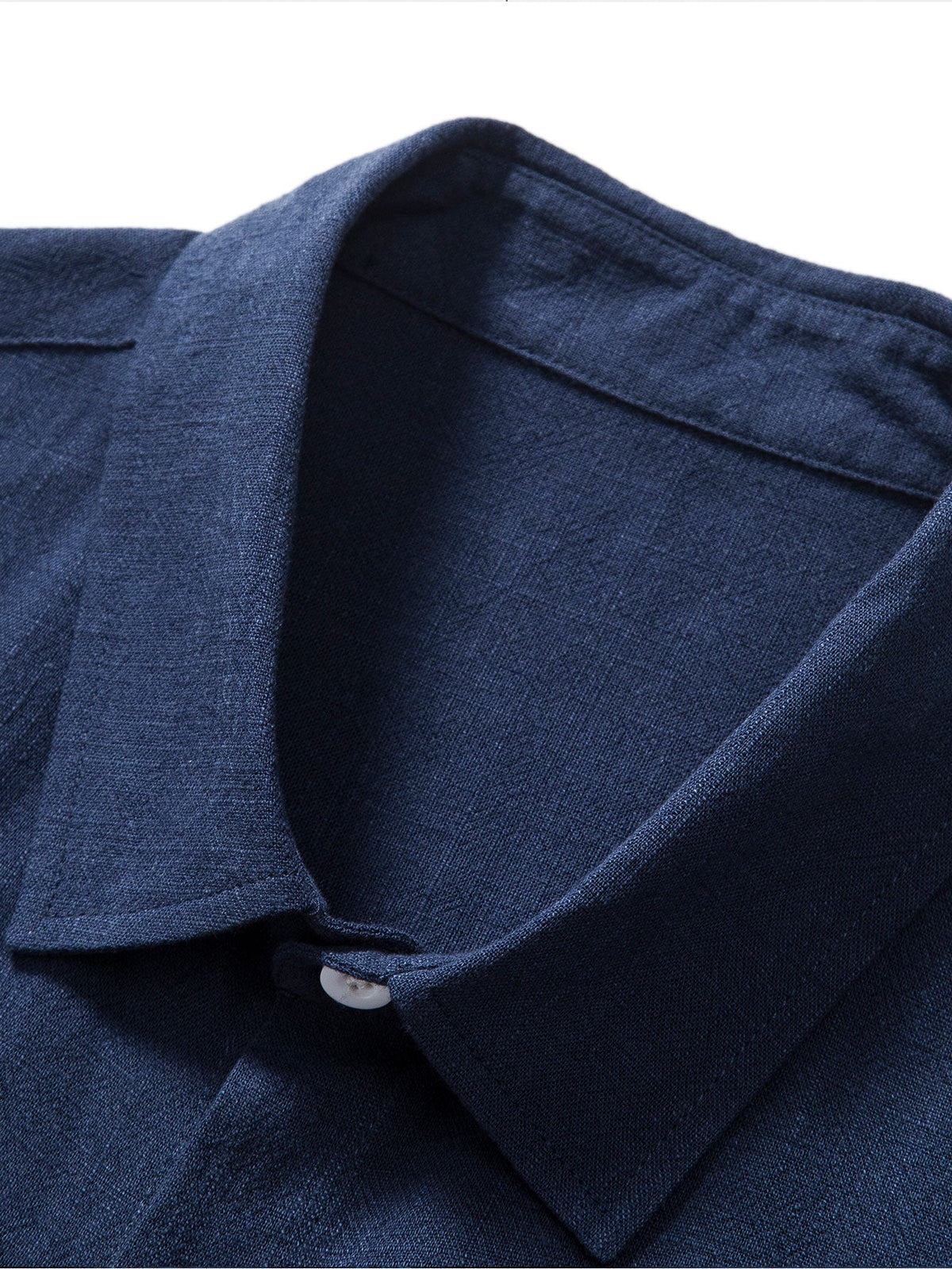 Camicia in Mischia di Lino e Viscosa con Bottoni & Pantaloni in Lino a Gamba Dritta