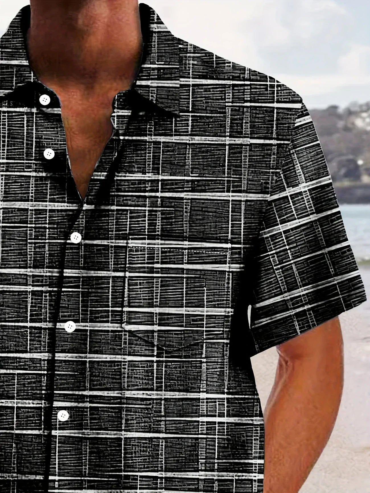 Camicia Haroyan con motivo a righe a quadri alla moda