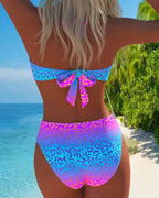 Sofia | Costume da bagno a halterneck con stampa leopardata sfumata