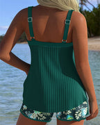 Laluna® | Tankini a righe con pantaloni da spiaggia a due pezzi