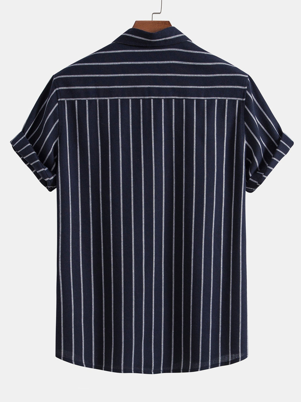 Camicia a Righe in Mix di Cotone con Bottoni